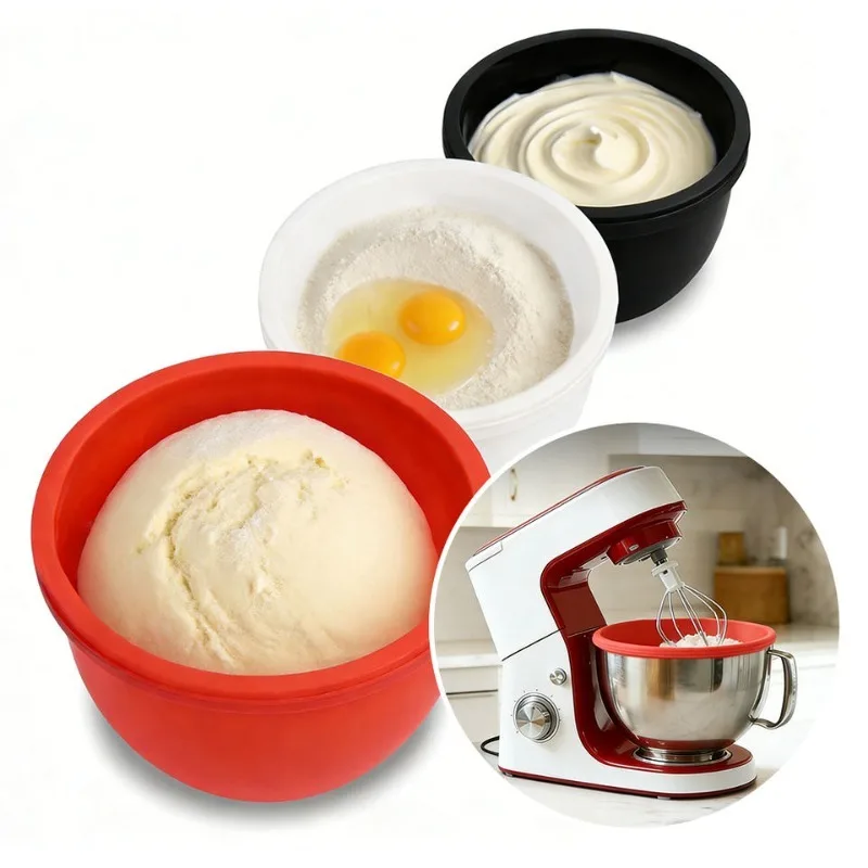 Recipiente de Silicona Antideslizante y Duradero para Batidora de Pedestal, Recipiente Interior a Prueba de Fugas, Recipientes de Silicona para Batidoras KitchenAid de 5 Qt
