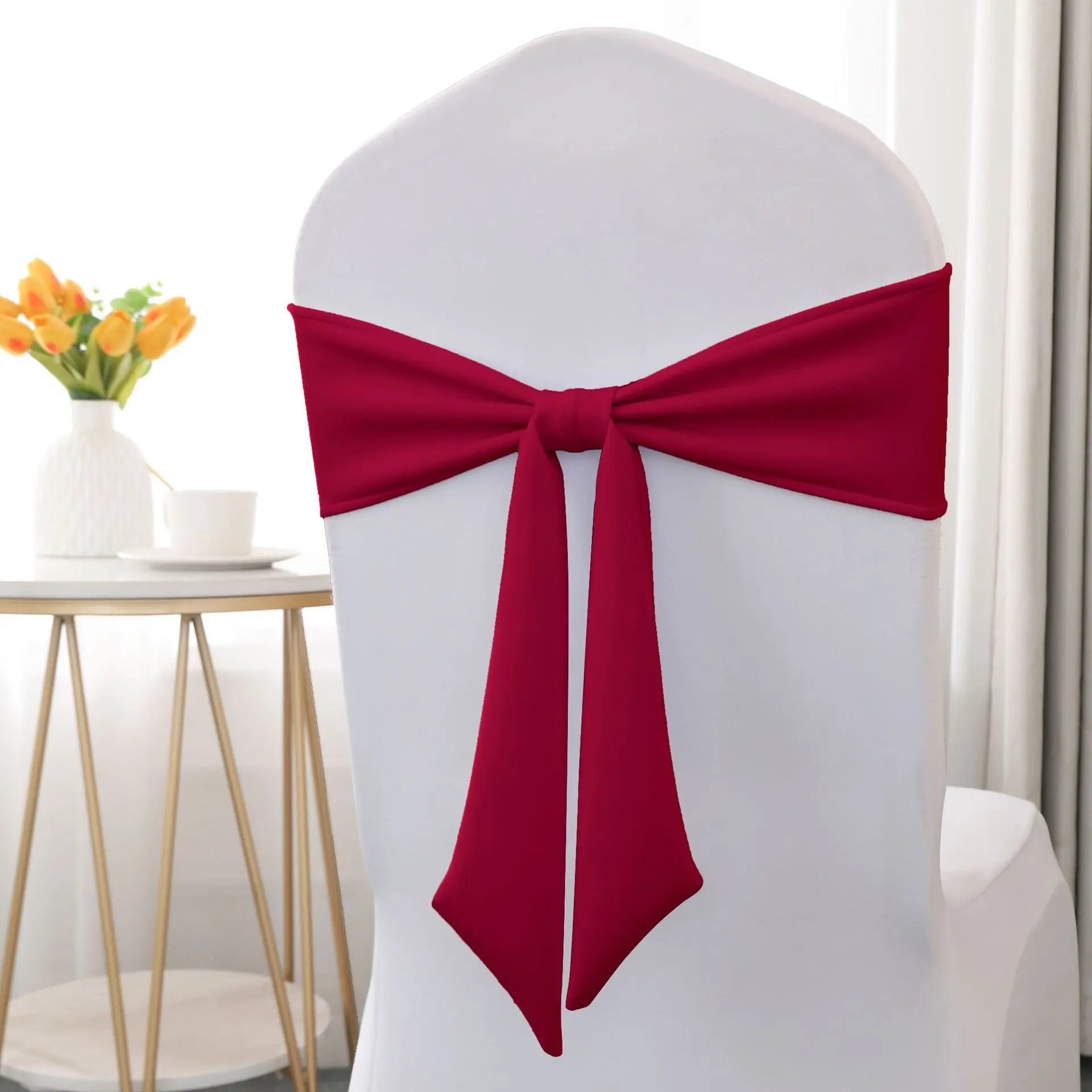 6 Pcs Wedding Chair Bow Decoration Romantic Ribbon Bow Chair Sashes Ornament for Home Party Ceremony Events Decor