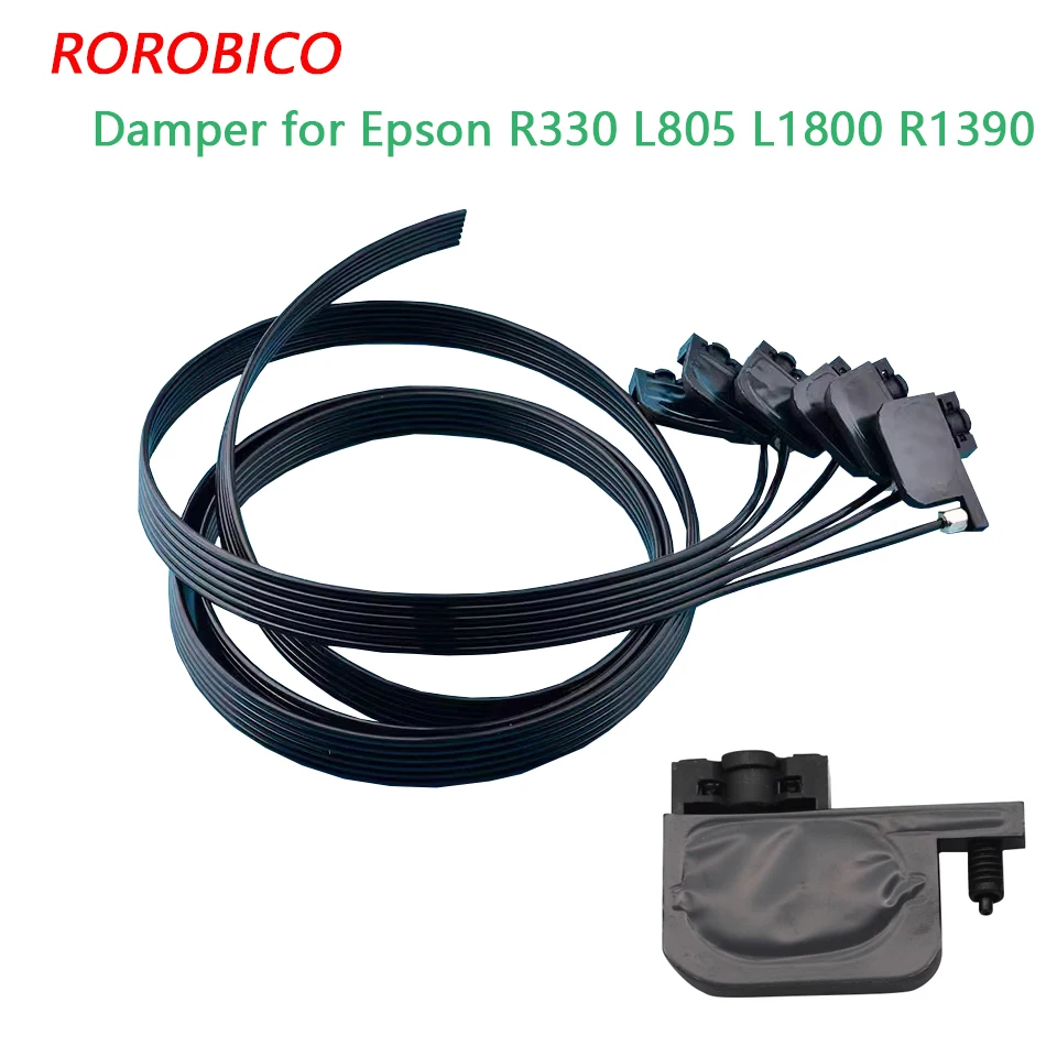 6 peças linha/cor tubo de tinta mangueira linha 1m com uv quadrado pequeno amortecedor parafuso porcas oring para epson r330 t50 l805 l1800 r1390