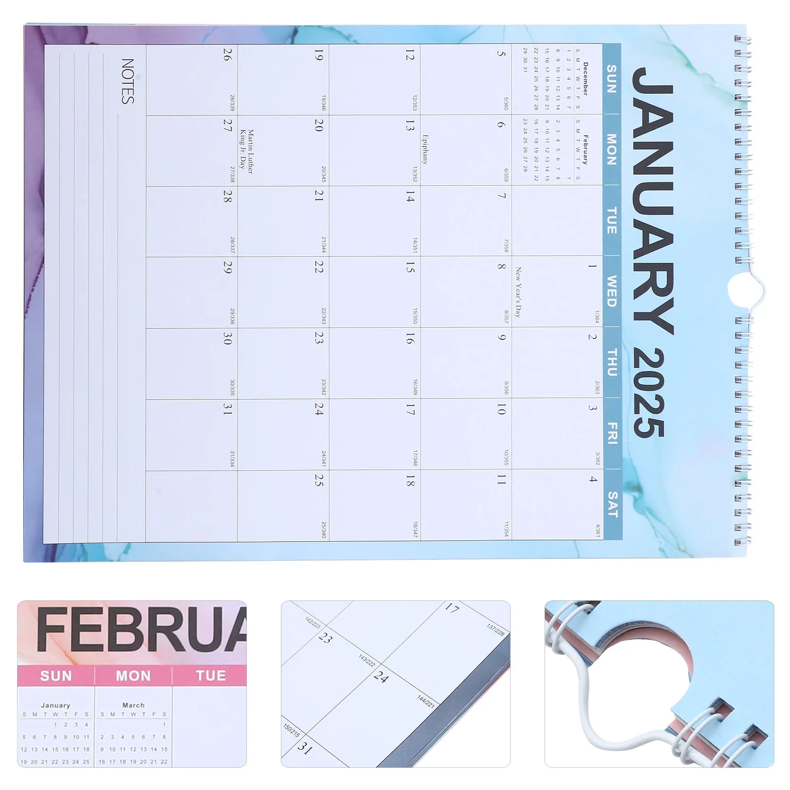 Wall Calendar Monthly Hanging Planner with Goal Sections and To Do Lists Space Saving Family Organizer