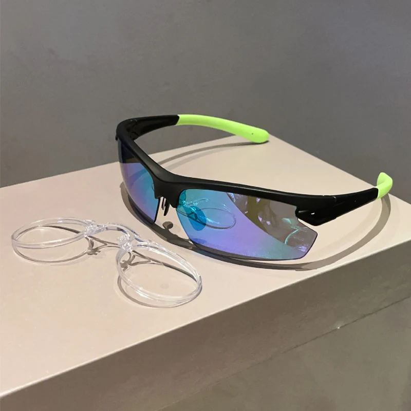 KAMMPT Halbrandlose Sport-Sonnenbrille für Herren, 2026, neuer Spiegel, Outdoor-Fahrradbrille, Damen, trendiges Markendesign, Anti-UV-Sonnenbrille