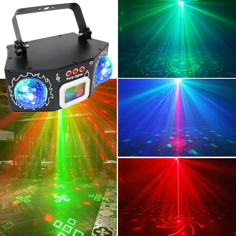HCWE RGB Disco Ball LED lumières de scène DMX télécommande pour DJ Flash stroboscopique RGBW émettant des couleurs pour l'éclairage de fête et d'événements