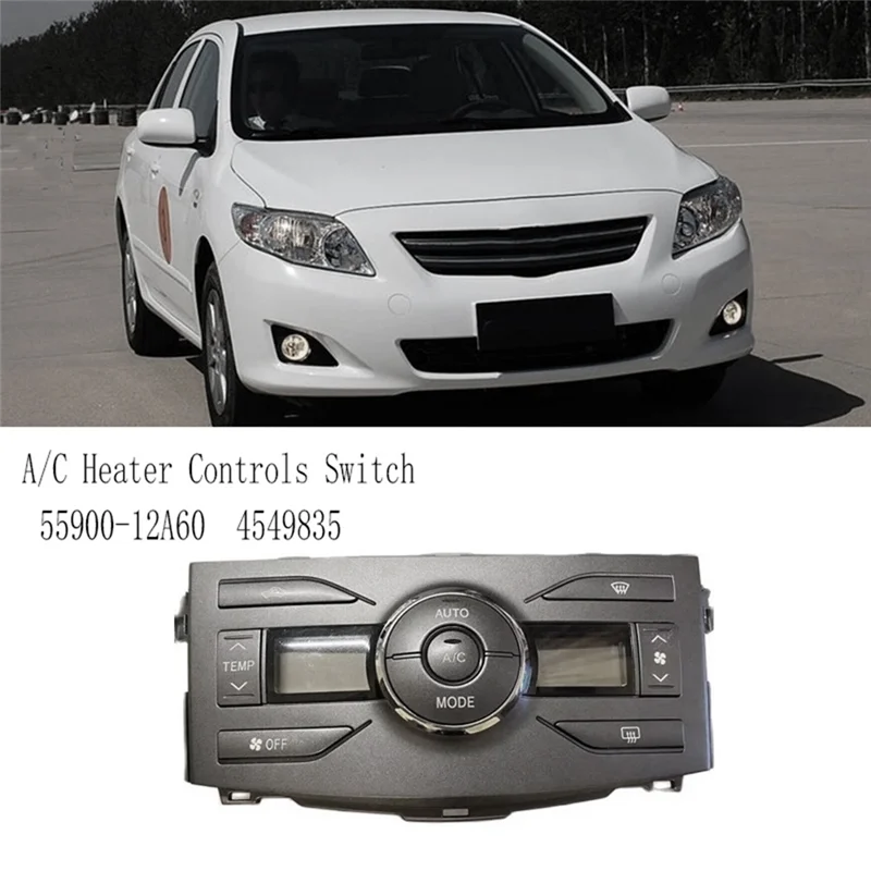 Painel de controle de ar condicionado a60e, interruptor de controle de aquecedor a/c para toyota corolla 2007-2013 55900-12a60 4549835