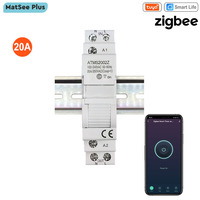 ZigBee 16A Relay Switch Timer 1P Din Rail Power Monitor Tuya Smart Life App Remote Control ON OFF Support Alexa Google Home