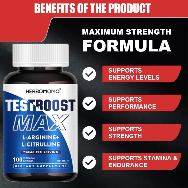 Strongest Testosterone Booster - Increase Strength, Stamina, Energy - Endurance Test Booster, Muscle Growth Improve Performance