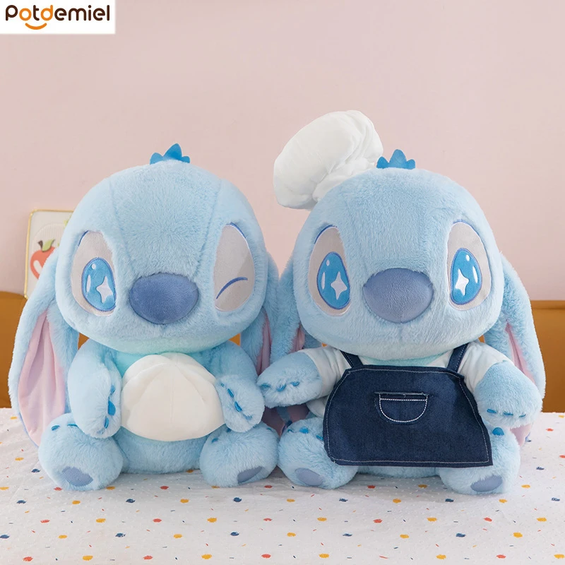 

New 30cm Food Party Chef Stitch Plush Toys Cute Cartoon Sitting Style Stuffed Plush Doll Pillow Children Festival Birthday Gift