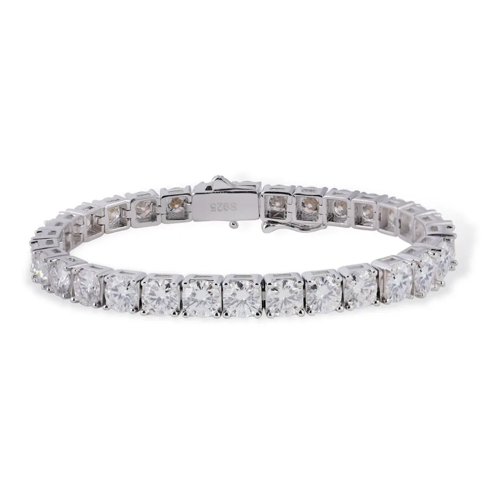 S925 Silver 2-5MM D Color Moissanite Tennis Chain Bracelet Women Hiphop Jewelry Link Chain Bracelets Bangle Pass Diamond Tester