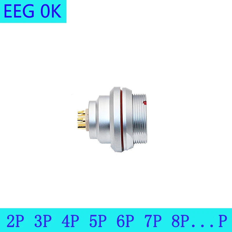 

EEG 0K Waterproof IP68 2 3 4 5 6 7 9P Hole The Nut Is Fixed Outside The Chassis Connector Push-pull Self-locking Female Socket