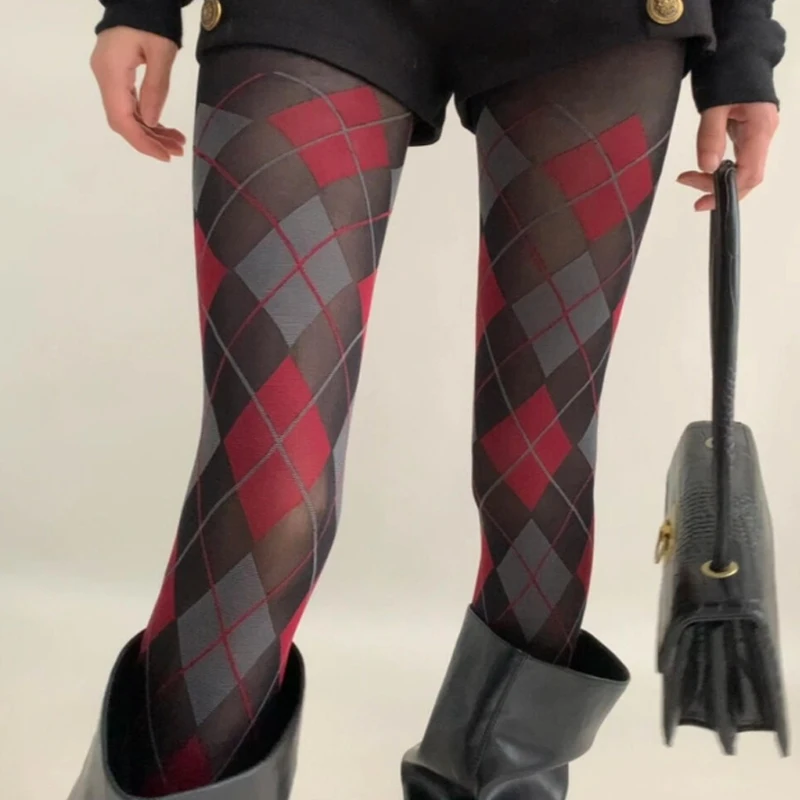 

Retro Plaid Tights Pantyhose Women JK Japanese Style Thigh High Stockings Lingerie Sexy Stockings Women Tights Pantyhose Legging
