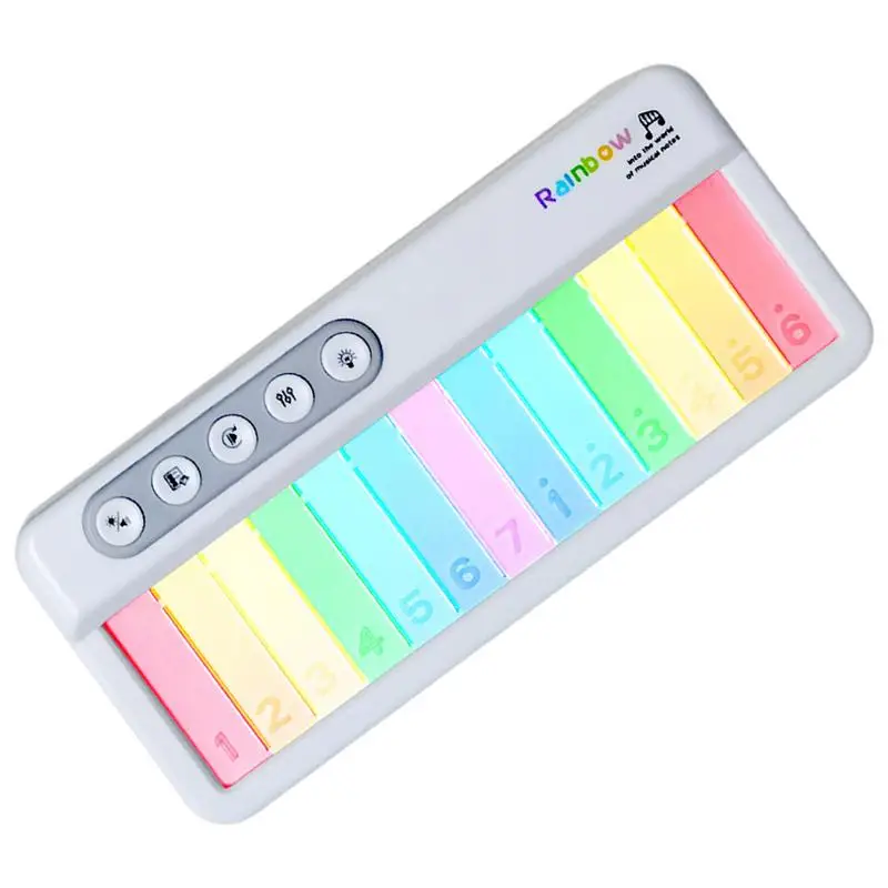 Children's Electronic Piano Toys Rainbow Flashing Keyboard Toys Portable Music Educational Instrument With Lights Birthday Gifts