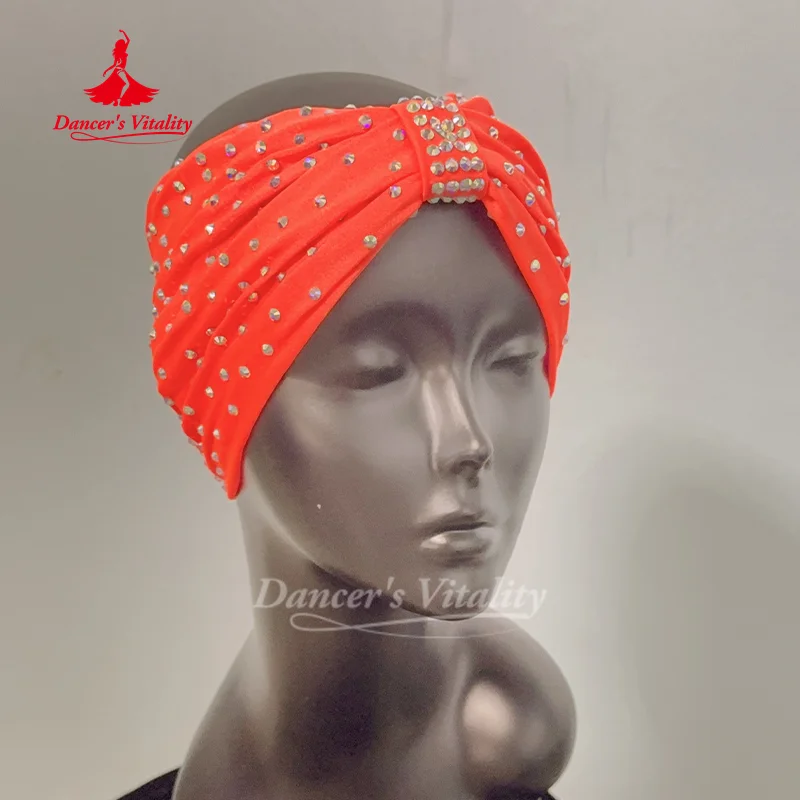 

Latin Dance Performance Headwear for Women Custom Color AB Stones Elastic Headband Adult and Children's Competition Accessories