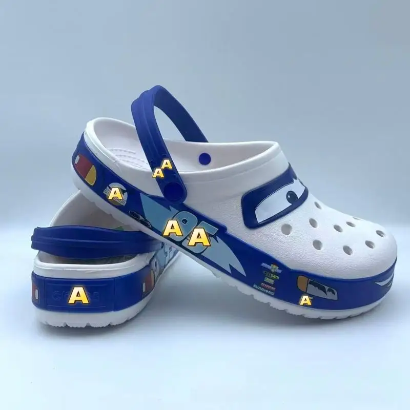 Blaue Rennwagen-Clogs, schnelltrocknende, leichte Wasserschuhe, weiche, rutschfeste Sohle, Slip-On-Sandalen für Strand, Dusche, Pool, Garten, Zuhause, neu – Detail 14