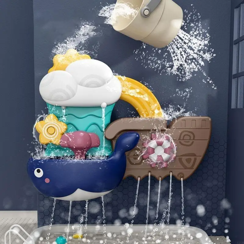 Kids Bathroom Fish Bathtub Shower Slide Tube Water Games Tool A2UB