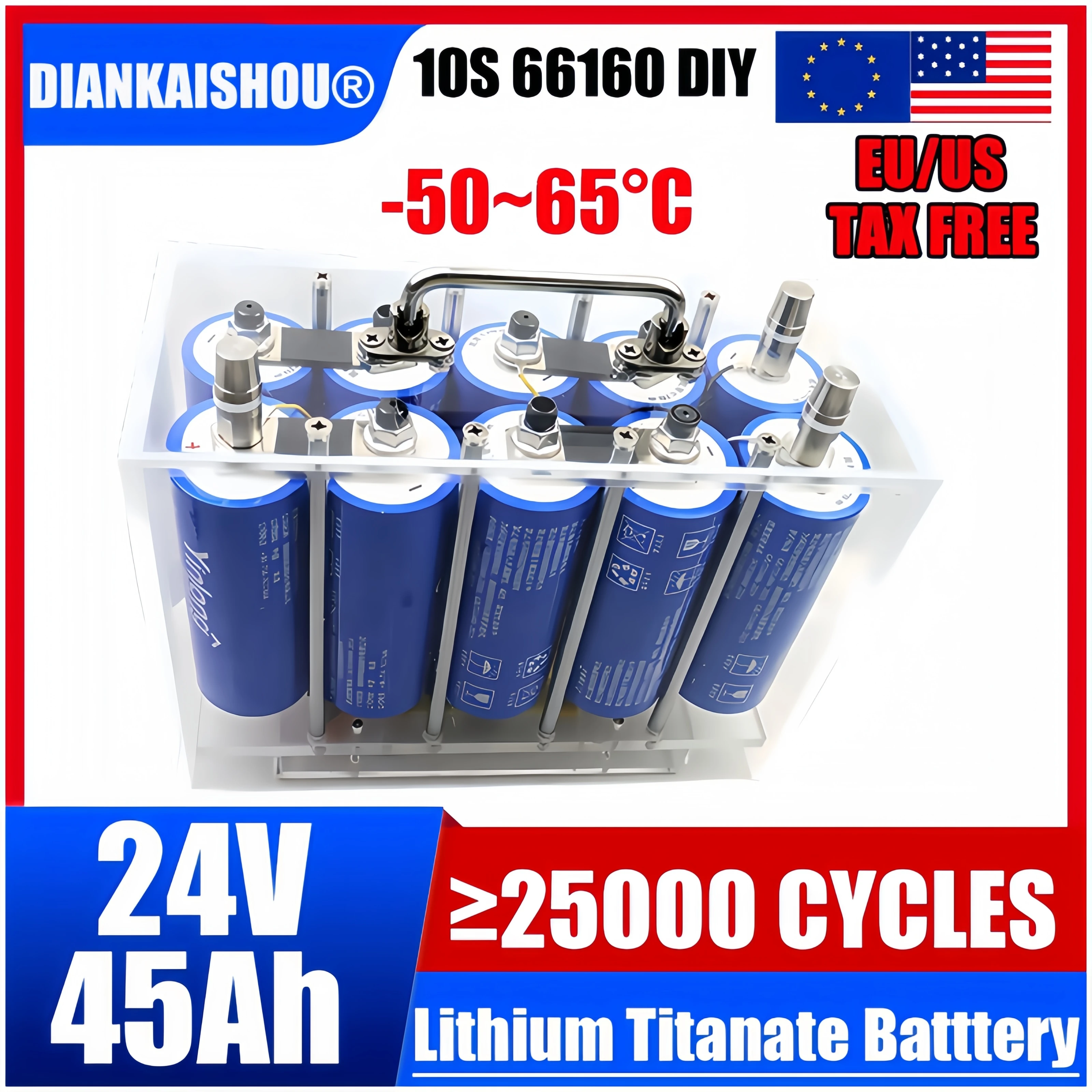 

Yinlong 24V 12V 45Ah 40Ah 35Ah Lithium Titanate Battery Pack LTO 66160 10C High Power Discharge Rechargeable Audio Car audio