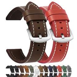 Watchbands Genuine Leather Watch Band Straps 18mm 20mm 22mm 24mm Women Men Coffee Black Belt Band Watch Accessories