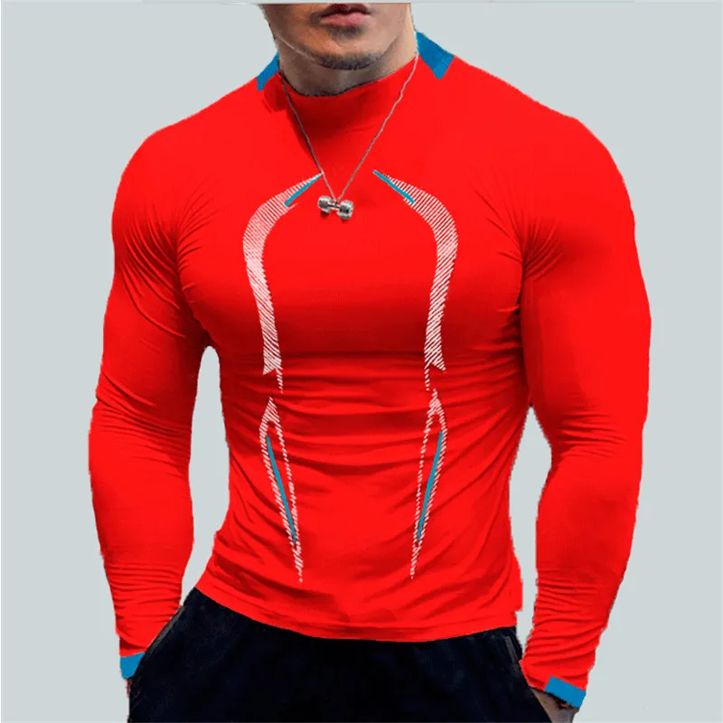 Maglietta Oversize da uomo a maniche lunghe magliette da palestra a compressione uomo Quick Dry Sport Running Shirt Training Fitness Top