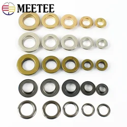 Meetee 100pc 3.5-15mm Copper Eyelet Buckles O Ring Rivet Buttons DIY Bag Strap Belt Garment Webbing Shoes Sewing Accessories