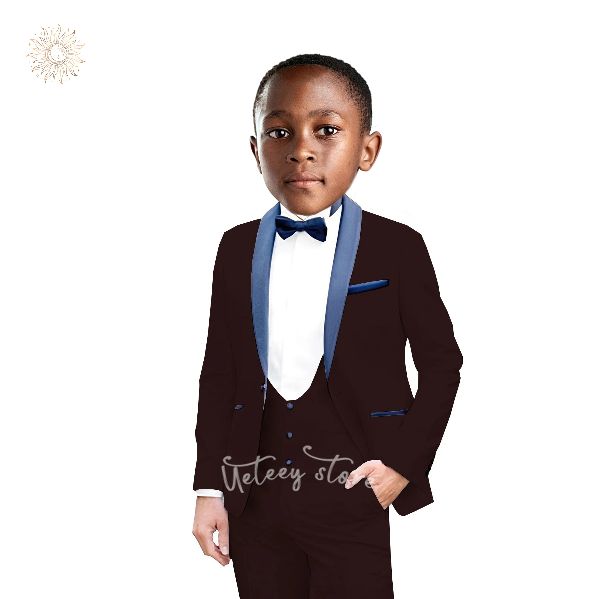 Formal Suit for Boys, 3 Pieces Slim Fit Boys Suit, Kids Boy\'s Tuxedo First Class Boy Outfit Wedding Party