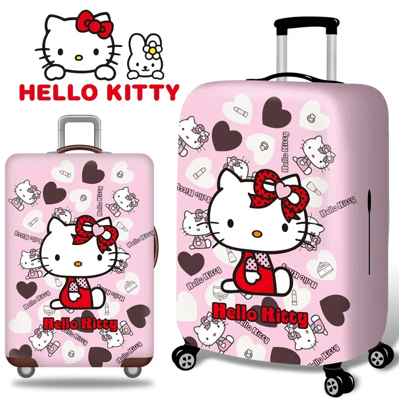 Anime Hello Kitty Thicken Luggage Protective Cover 18-32inch Trolley Baggage Travel Bag Covers Elastic Protection Suitcase Case