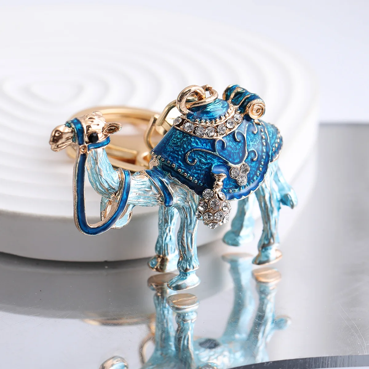 Aladdin Magic Lamp, Camel Keychain, Metal, Silk Road, Ethnic Characteristic Oil-Dripping Creative Gift Bag, Couple Pendant