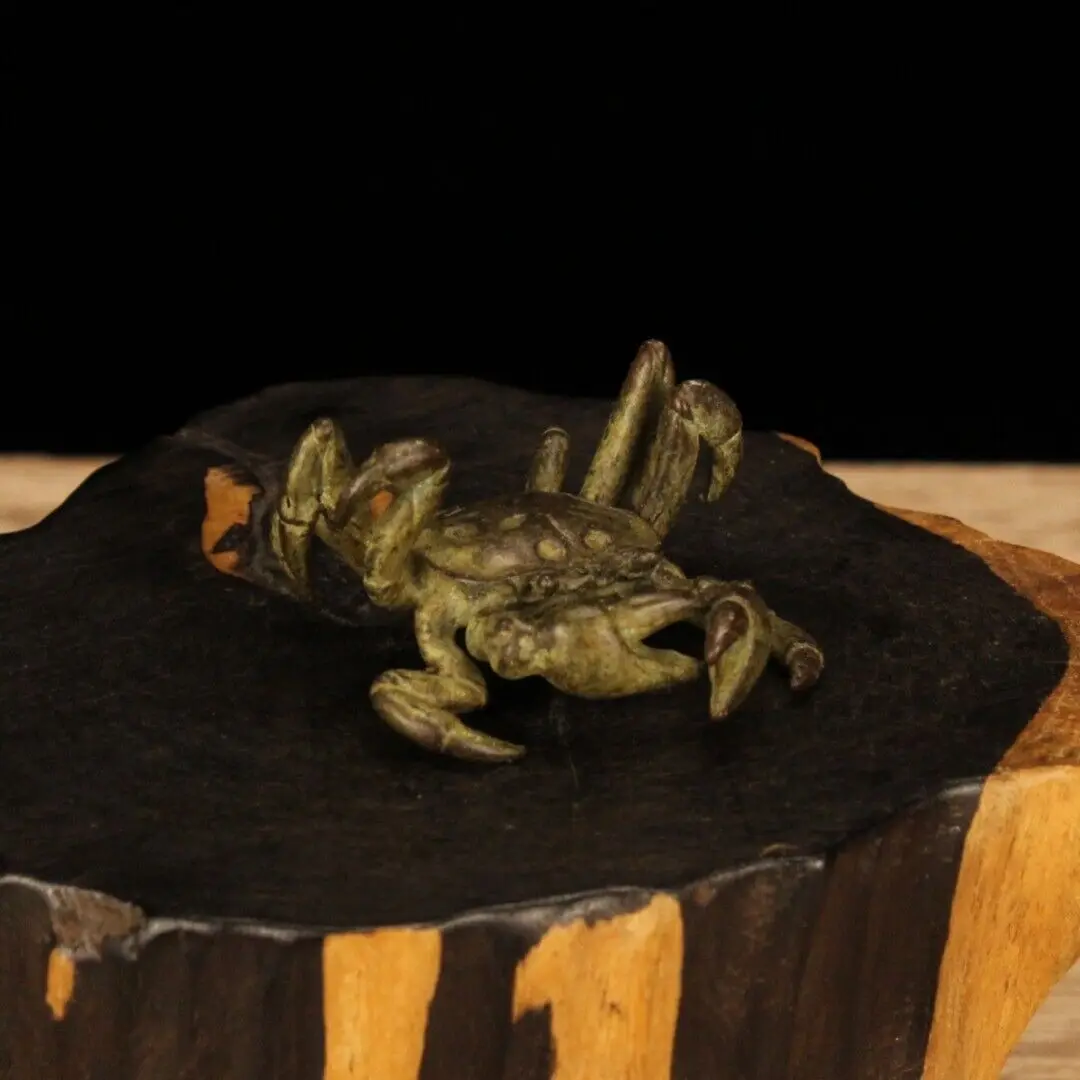 

5.6 cm China Brass Animal Crab Statue old Bronze Animal sculpture