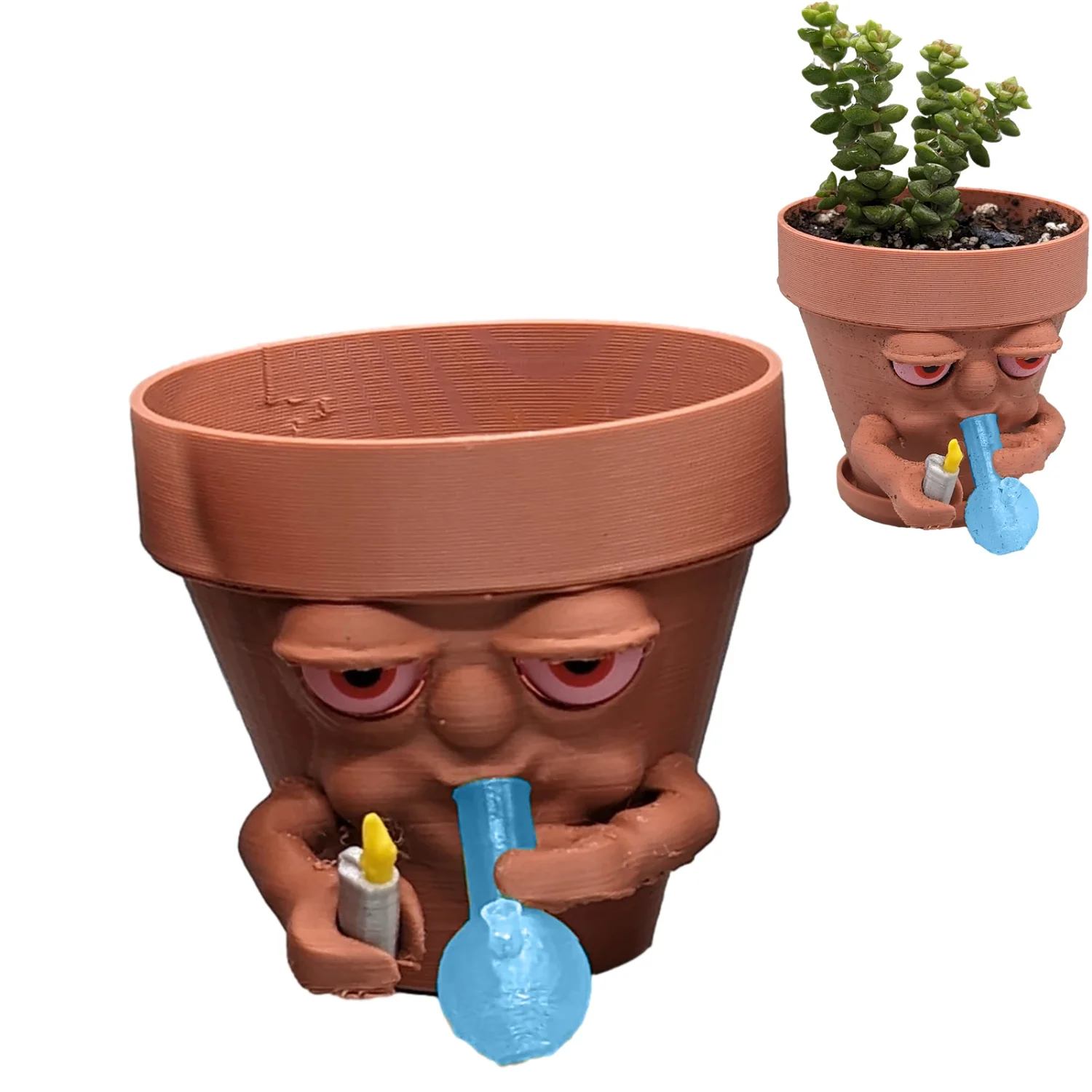 

Small Houseplant Office Desktop Decor Plant Pot Cartoon Garden Planter Cute Resin Smoking Succulent Ornament Flower Vase