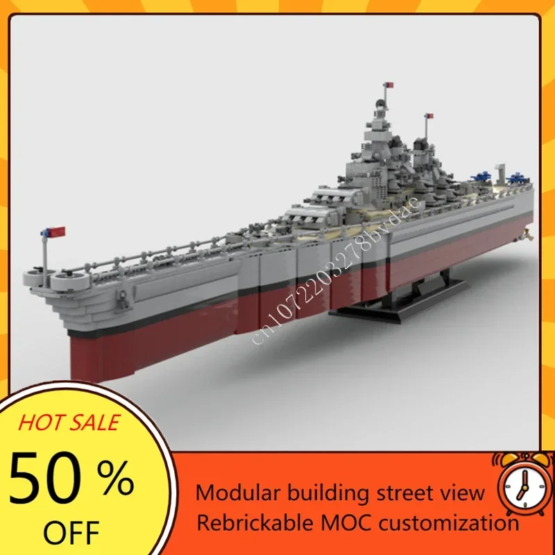 3773 pçs moc missouri BB-63 quebra-cabeça personalizado modelo de navio de guerra conjunto técnico diy montagem arquitetura criativo crianças quebra-cabeça presentes de natal