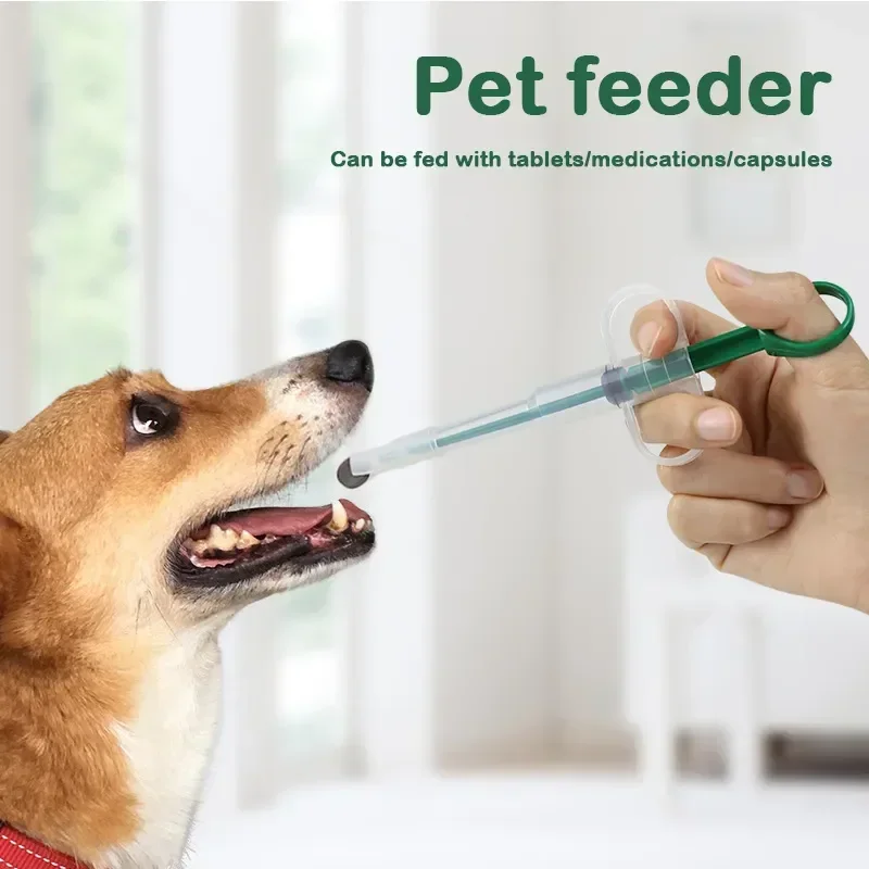 1 Set Pet Pills Applicator Cat Dogs Syringe Medicine Water Milk Feeder Insect Repellent Supplies Can Clip Pills Pet Water Feeder