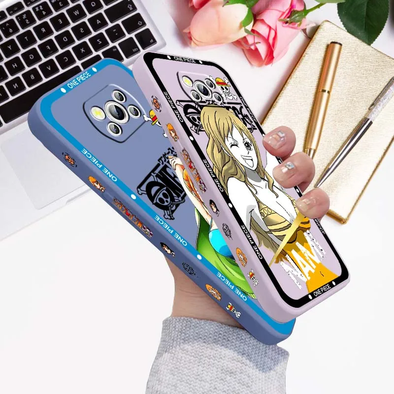 

One Piece Nami Cute Girl For Xiaomi Mi Poco X3 X4 X5 X6 M4 M5 M6 F4 F5 F3 GT Pro 5G Liquid Left Rope Phone Case