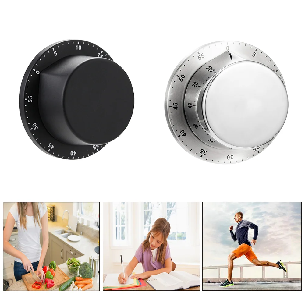 

Mechanical Manual Stainless Steel Kitchen Timer with Magnetic Base Cooking Timer Alarm Clock Countdown Study Fitness Timer Tools