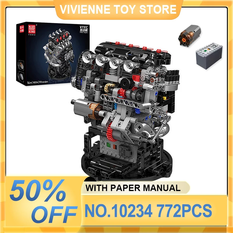

MOULD KING 10234 MOC Display-worthy Engine Model Blocks Bricks Assembly Gifts-ready Detailed Toys Christmas Gift For Kids
