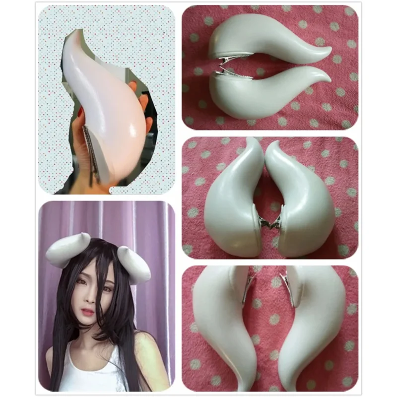 Anime Overlord Albedo Cos Sexy White Mermaid Dress for Women Summer Skirt Adult Clothing Cosplay Costume Horns Wig Halloween