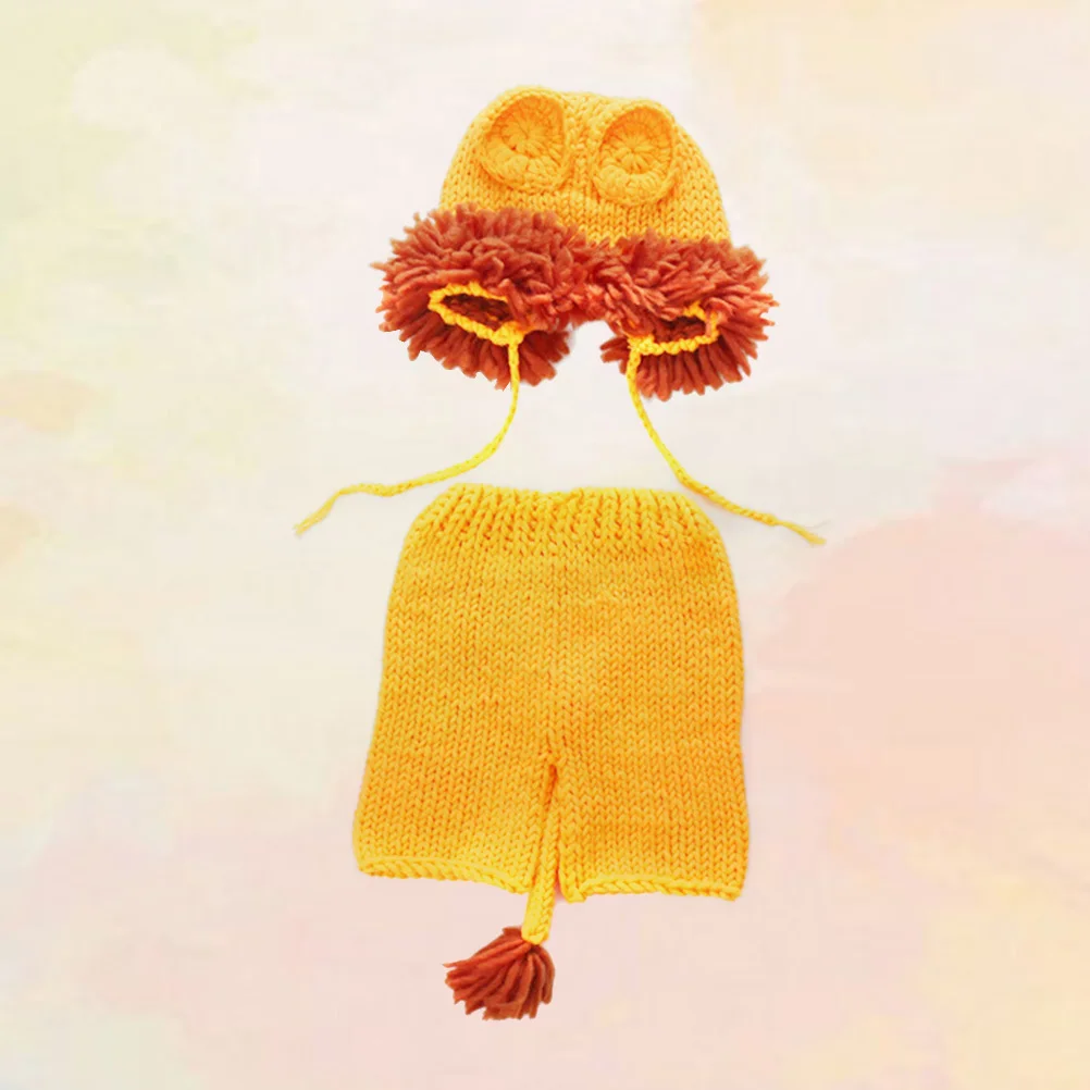 Babymütze, handgestrickt, für Neugeborene, Fotokostüm, weiche Strickmütze für Weihnachten, Halloween, Urlaub, Party, Fotografie, Outfit-Set