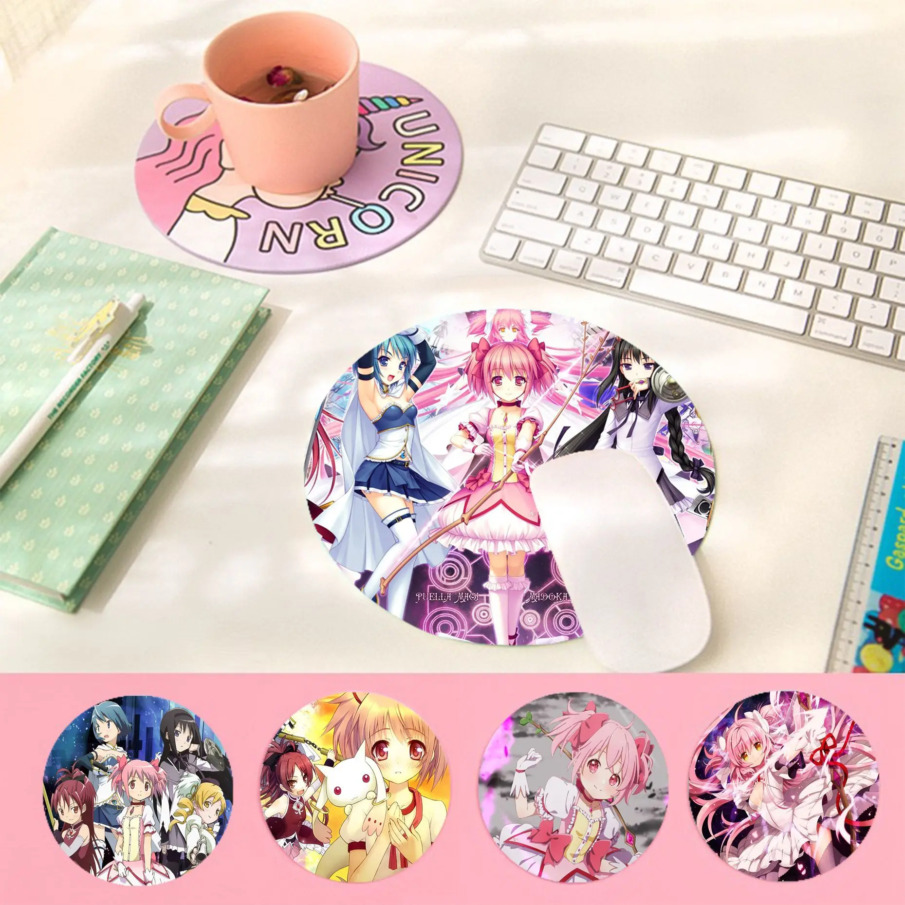 

Madoka Magica Anime Mousepad Rubber Small Speed Version Game Computer Keyboard Office Table Mat PC Laptop Mouse MatWriting Desk