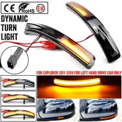 Fit For Ford Explorer U502 2011-2019 Car Accessories Black Dynamic Turn Signal Lights LED Side Mirror Indicator Blinker Light