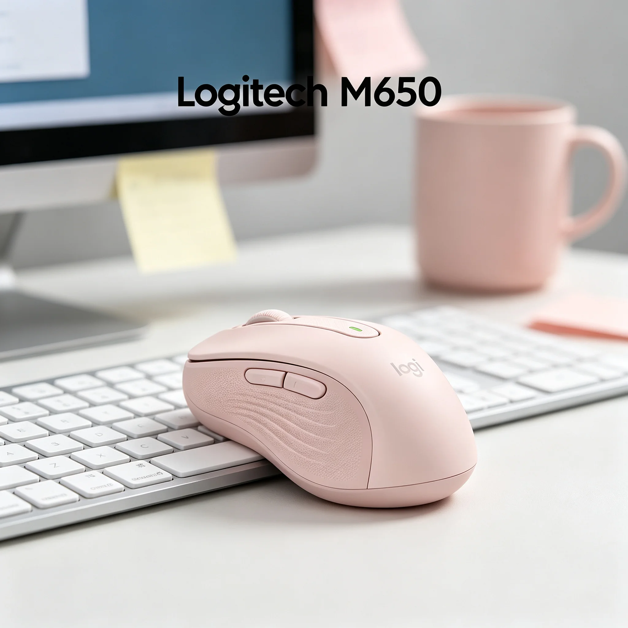 Logitech M650 Signature Wireless Mouse Multi Device Connect Up To 3 Devices Ergonomic Contoured Shape Recycled Plastic Material