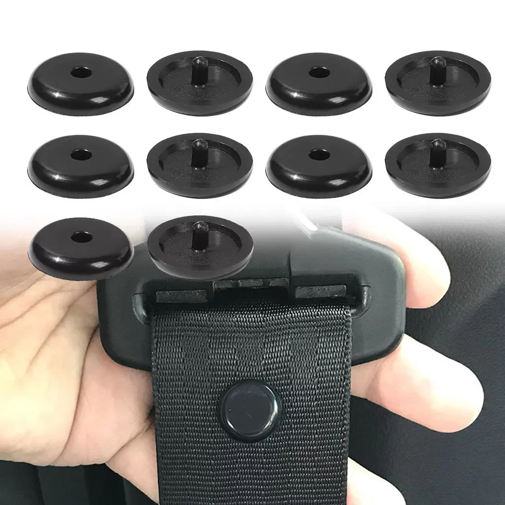 

10PC Car Seat Belt Accessories Stopper Buckle Seat Belt Spacing Limit Stop Plastic Anti-slip Button Retainer Rivet Stud Clips