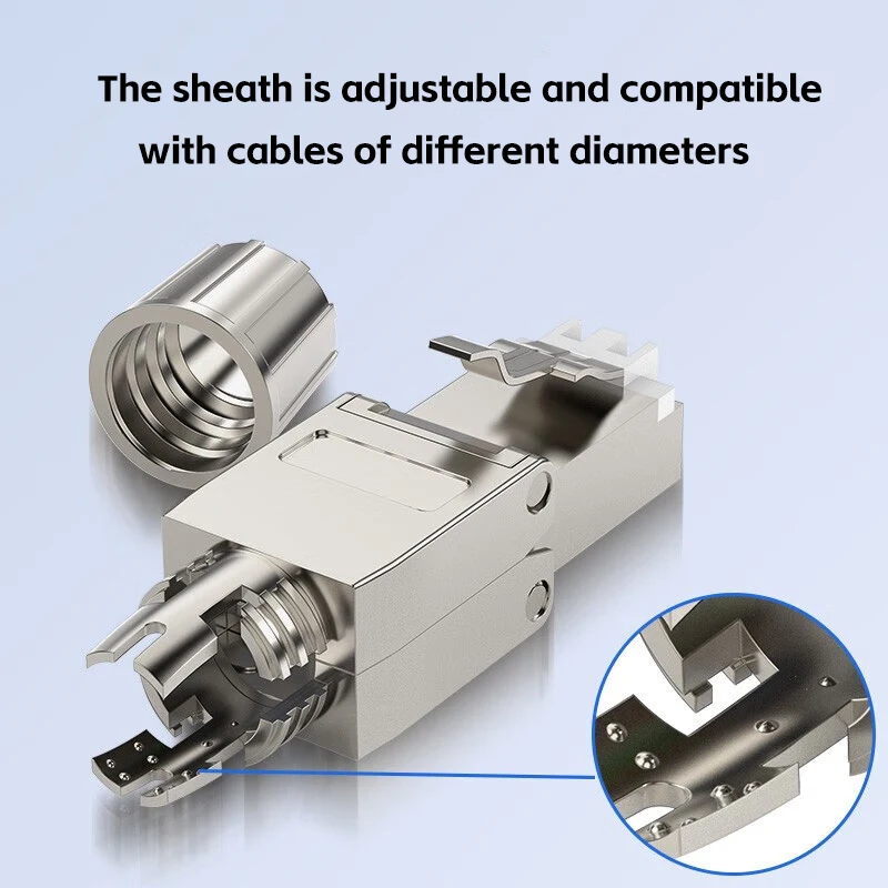 Tool-Free Cat7 RJ45 Connector Toolless Shielded Reusable Termination Plugs Shielded Ethernet for Ethernet Cable