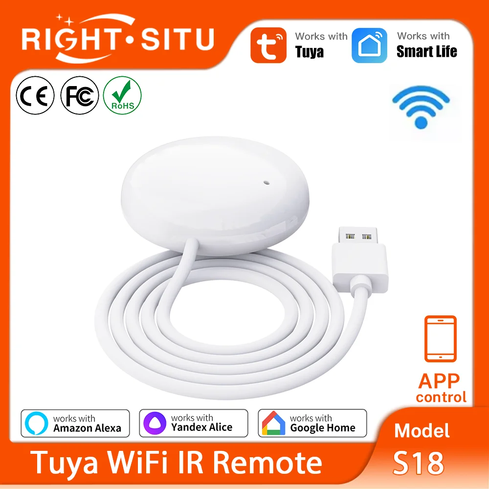 Tuya WiFi IR Remote Control For Smart Home APP Remote Control For AC TV Remote Works with SmartLife Google Home Yandex Alexa
