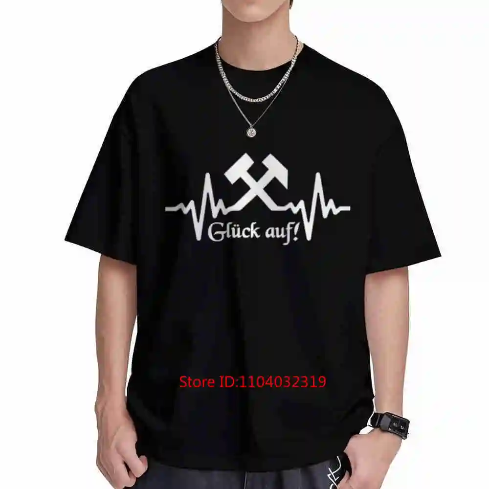 Erzgebirge EKG Hammer Ore Mountains Miners Short Sleeve Tee 100% Cotton T-Shirt