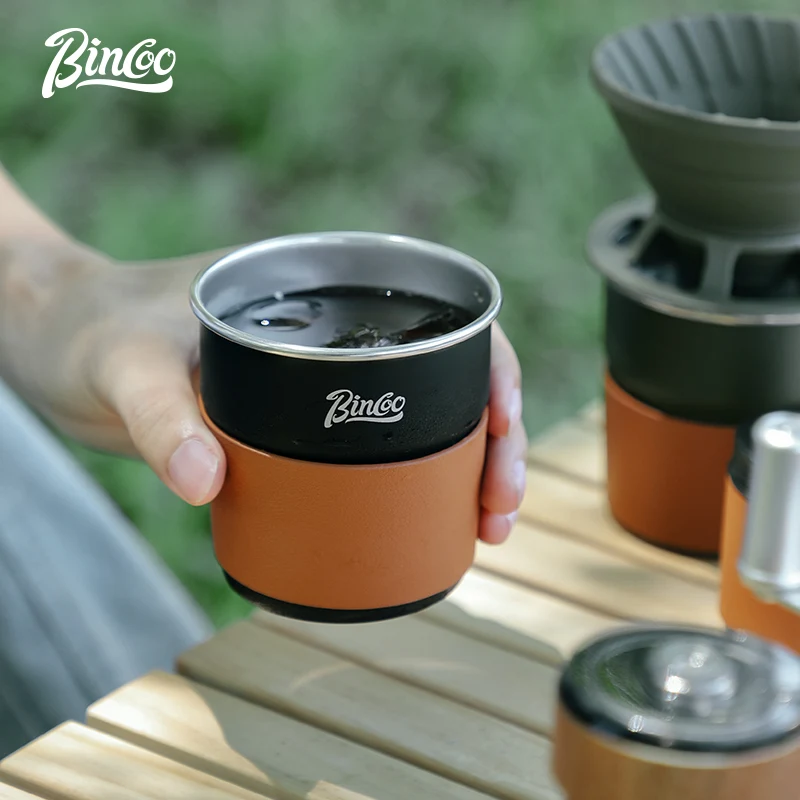 BINCOO-Portable Hand Brewed Coffee Set, Manual Grinder, Complete Set for Outdoor Camping, Travel Equipment