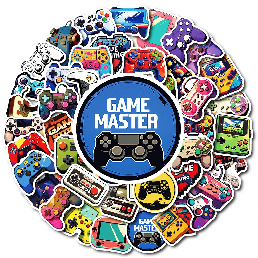 10/30/50pcs Vintage Video Game Console Stickers Cartoon Joystick Sticker DIY Laptop Stationery Phone Car Cool Graffiti Decal Toy