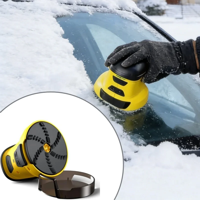 Car Windshield Electric Ice Scrapers Handheld Winter Snow Cleaner USB Rechargeable Portable Rotating Disc Snow Remover Tool