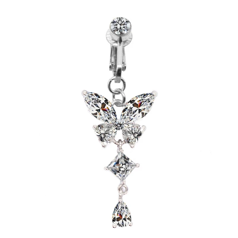 Faux Nep Buik Vlinder Nep Buik Piercing Hart Clip Op Navelstreng Navel Nep Pircing Vlinder Verlaat Kraakbeen Earring Clip