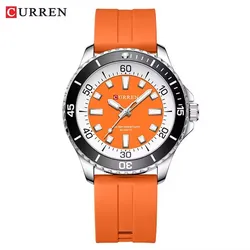 CURREN 8448 Men's Fashion Quartz Watch Outdoor Large Dial Luminous Waterproof Silicone Strap Sport Wristwatch reloj hombre
