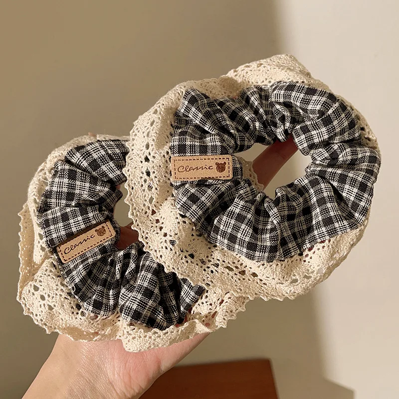 سوبر الجنية الدانتيل الأمعاء الغليظة عقال شريط مطاطي حبل الشعر لسانتا الفرنسية الرجعية ملحق العلاقات الشعر الفقرة El Cabello