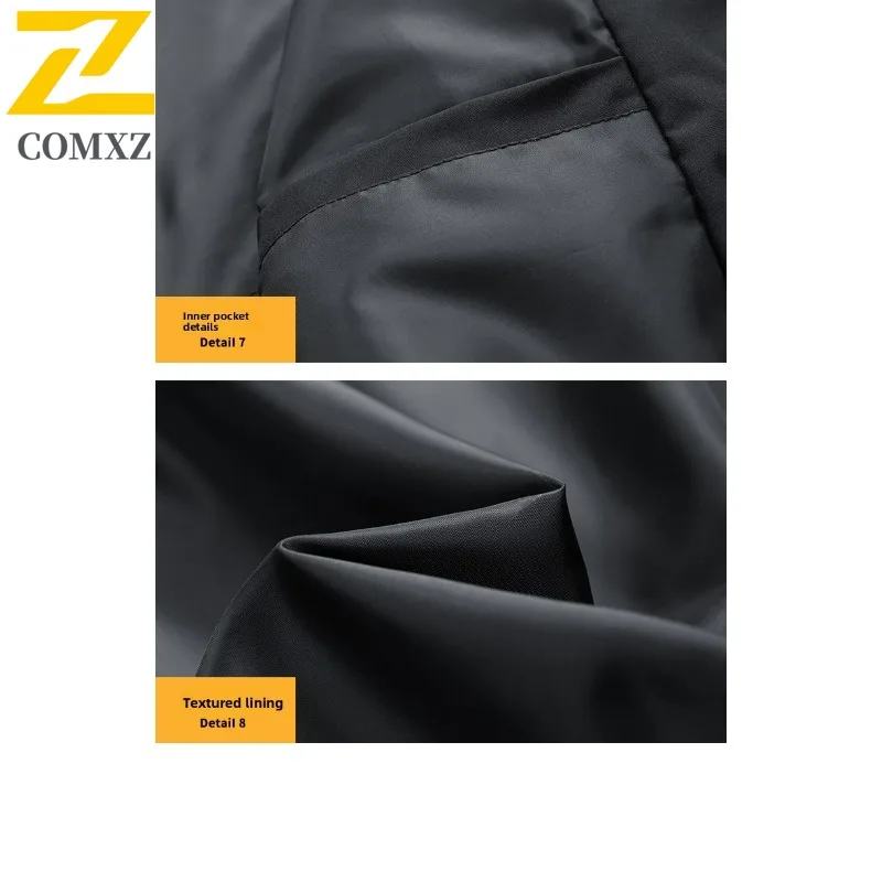 COMXZ 2025 メンズ多用途ファッションジャケット春秋トレンディカジュアルルーズフィットスタイリッシュな軽量コート