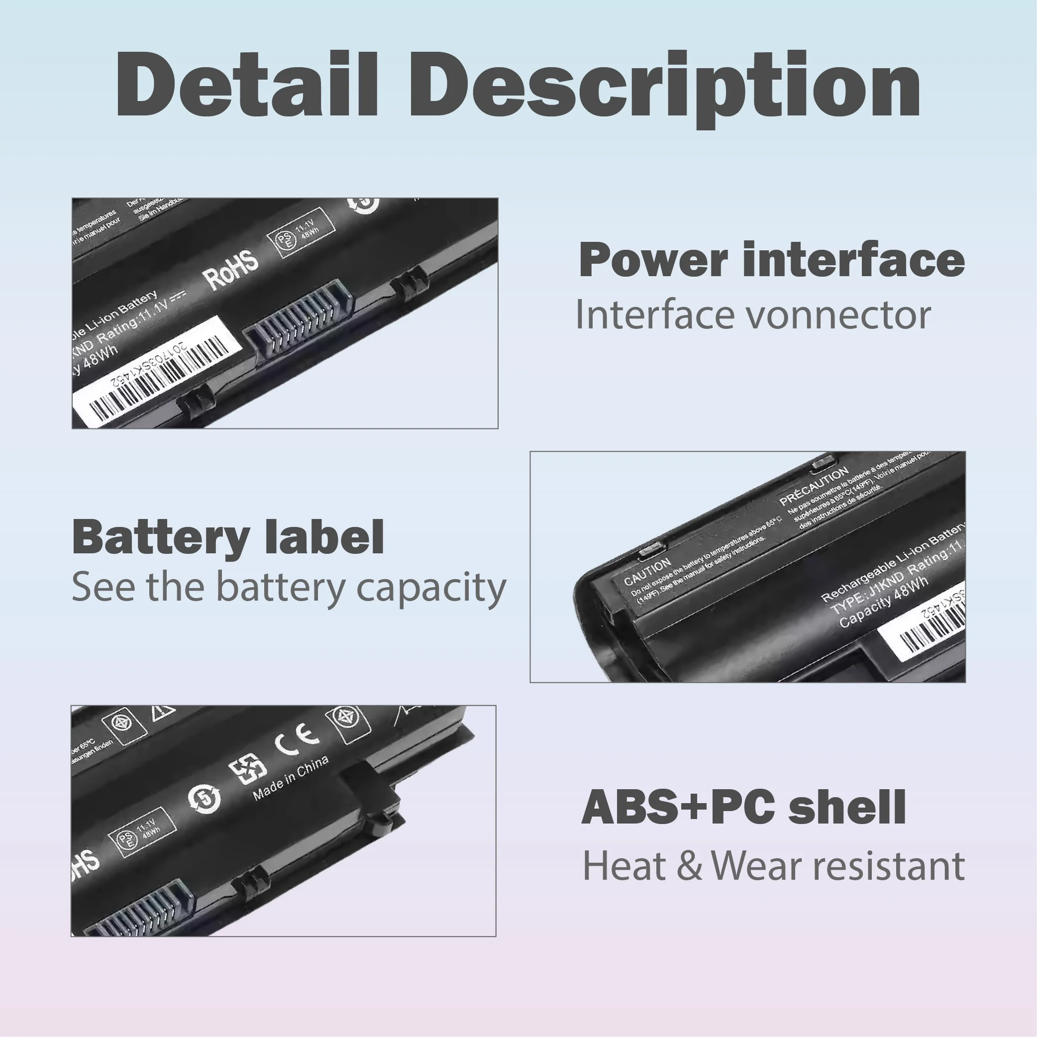 YXVK2 Laptop Battery for DELL Inspiron 13R N3010 N3010D 14R N4010 N4010D N4050 N4110 17R N7010 N4010 N7010D N7110 N5010 N7110 fo