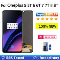 Super AMOLED Display For Oneplus 5 5T 6 6T 7 7T 8 8T 7Pro 8Pro 9 9R 9Pro 10Pro LCD Display Touch Screen LCD Panel Replacement