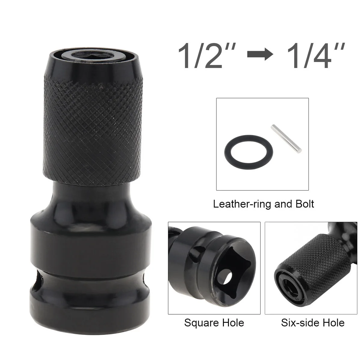 1/2 To 1/4 Inch Hex Female Telescopic Socket Adapter Quick Release Chucks Converter Drill Chuck Adaptor for Electric Wrench